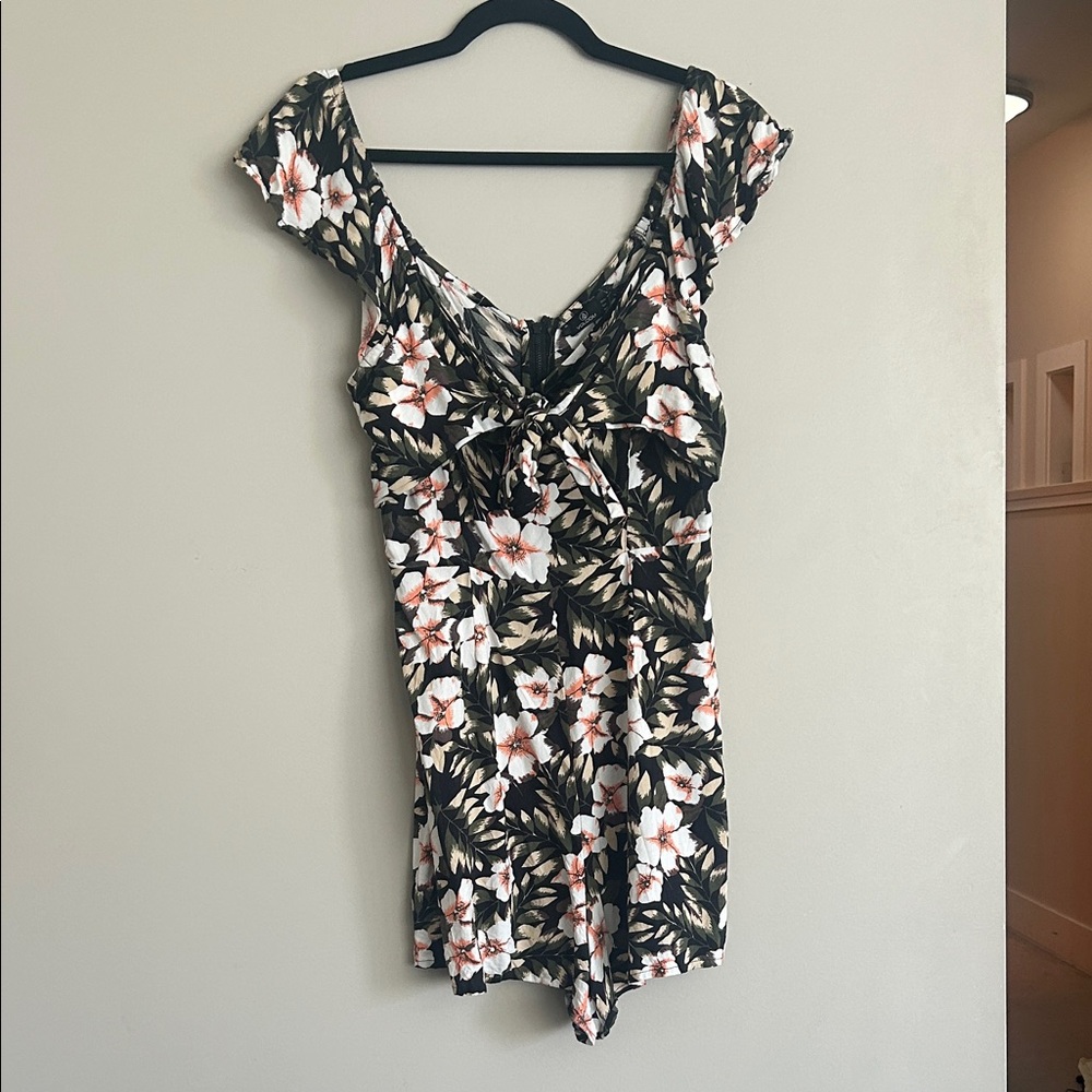 Volcom Black Floral Jumpsuit